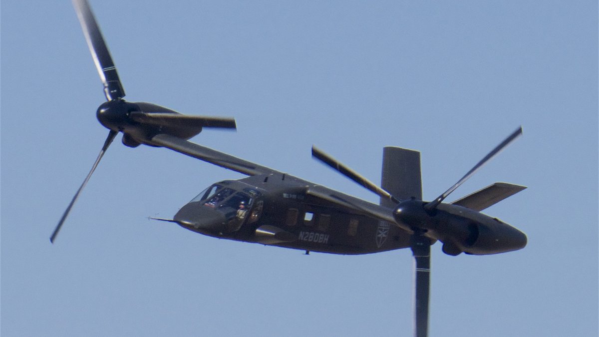 Bell V-280 Valor tiltrotor in high-speed cruise configuration at the 2019 Fort Worth Alliance Air Show &mdash; the demonstrator platform for the US Army&rsquo;s MV-75 Cheyenne II.